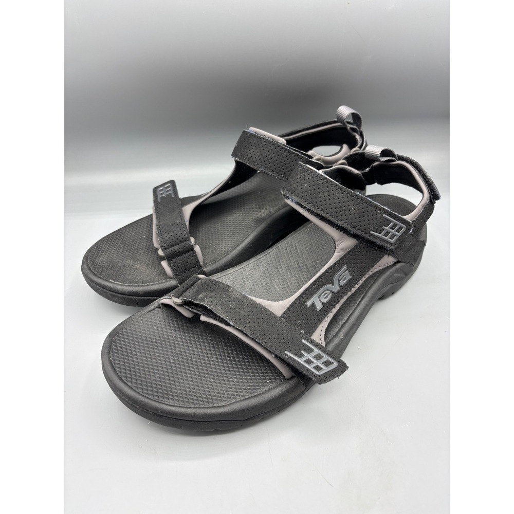 Teva Mens Sandal 10 Black Adjustable Strap Comfort Walking‎ Hiking